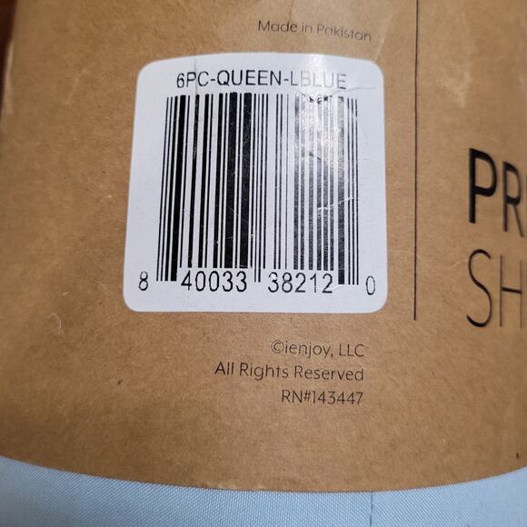 Casual Comfort Ultra Soft 6 Piece Solid Light Blue Microfiber Queen Sheet Set - Picture 5 of 5